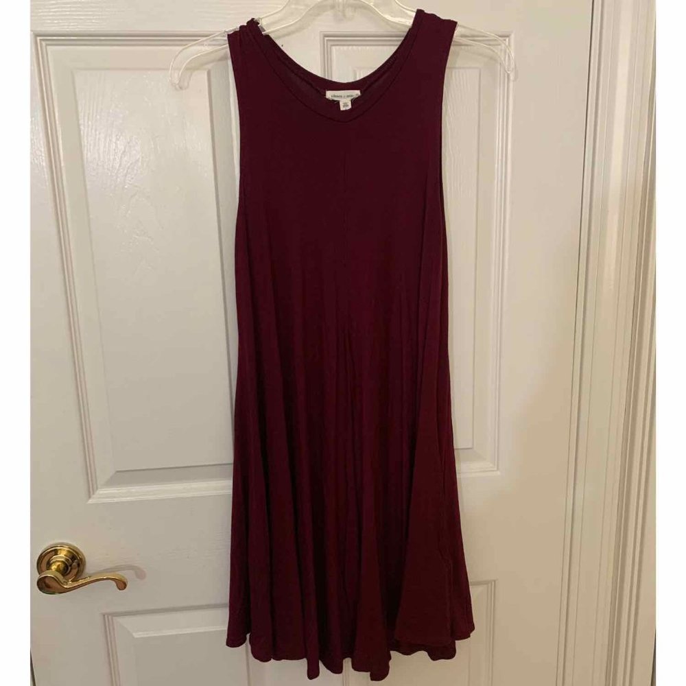 Silence + Noise Maroon T-Shirt Dress